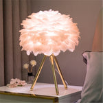 LED Night light Feather Table Lamp